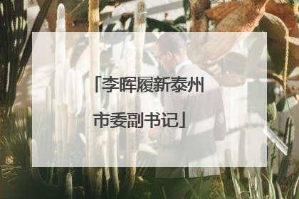 李晖履新泰州市委副书记