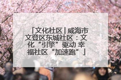 文化社区│威海市文登区东城社区：文化“引擎”驱动 幸福社区“加速跑”