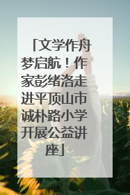 文学作舟梦启航！作家彭绪洛走进平顶山市诚朴路小学开展公益讲座