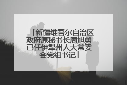 新疆维吾尔自治区政府原秘书长周旭勇已任伊犁州人大常委会党组书记