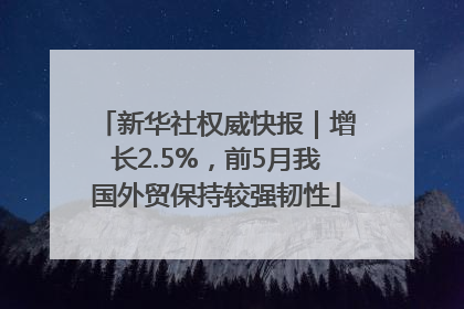 新华社权威快报｜增长2.5%，前5月我国外贸保持较强韧性