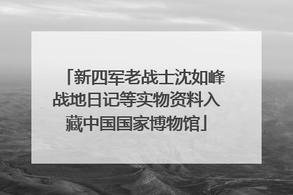 新四军老战士沈如峰战地日记等实物资料入藏中国国家博物馆