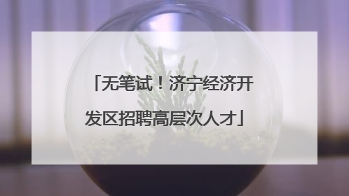 无笔试！济宁经济开发区招聘高层次人才