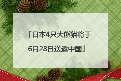 日本4只大熊猫将于6月28日送返中国