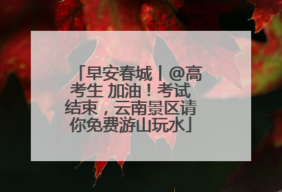 早安春城丨@高考生 加油！考试结束，云南景区请你免费游山玩水