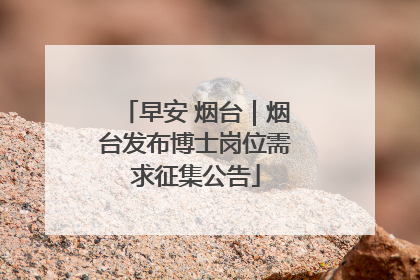 早安 烟台｜烟台发布博士岗位需求征集公告