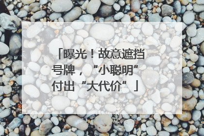 曝光！故意遮挡号牌，“小聪明”付出“大代价”