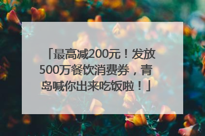 最高减200元！发放500万餐饮消费券，青岛喊你出来吃饭啦！