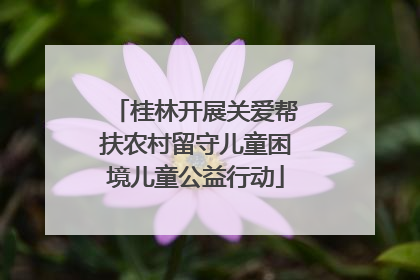 桂林开展关爱帮扶农村留守儿童困境儿童公益行动