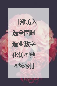 潍坊入选全国制造业数字化转型典型案例