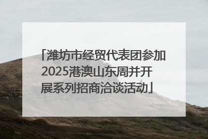 潍坊市经贸代表团参加2025港澳山东周并开展系列招商洽谈活动