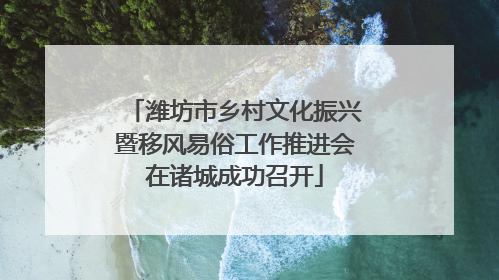 潍坊市乡村文化振兴暨移风易俗工作推进会在诸城成功召开