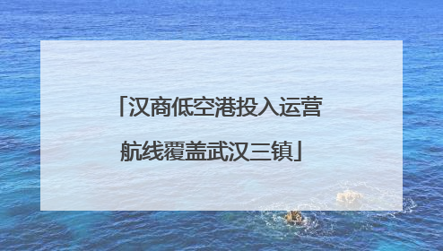 汉商低空港投入运营 航线覆盖武汉三镇