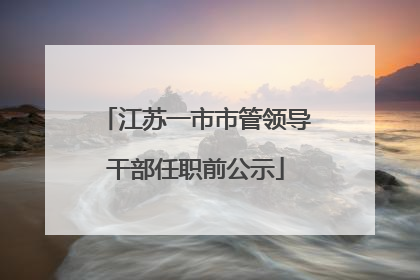 江苏一市市管领导干部任职前公示