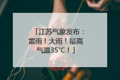 江苏气象发布：雷雨！大雨！最高气温35℃！