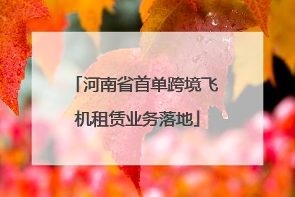 河南省首单跨境飞机租赁业务落地