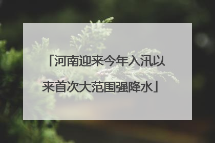 河南迎来今年入汛以来首次大范围强降水