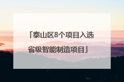 泰山区8个项目入选省级智能制造项目