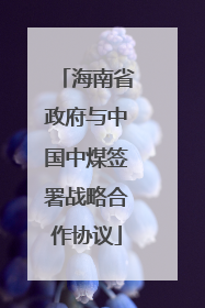 海南省政府与中国中煤签署战略合作协议