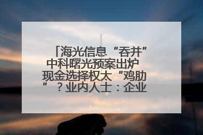 海光信息“吞并”中科曙光预案出炉 现金选择权太“鸡肋”？业内人士：企业不想大量现金流出