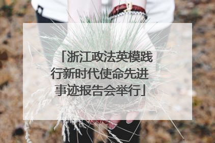 浙江政法英模践行新时代使命先进事迹报告会举行