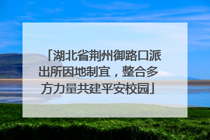 湖北省荆州御路口派出所因地制宜，整合多方力量共建平安校园