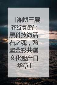 湘博三展齐绽新辉：黑科技激活石之魂，翰墨金影共谱文化遗产日华章