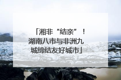 湘非“结亲”！湖南八市与非洲九城缔结友好城市