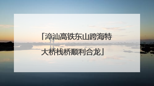 漳汕高铁东山跨海特大桥栈桥顺利合龙
