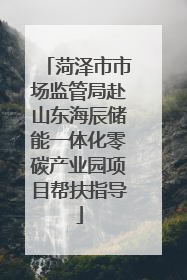 菏泽市市场监管局赴山东海辰储能一体化零碳产业园项目帮扶指导
