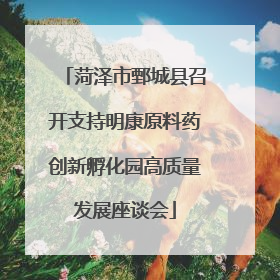 菏泽市鄄城县召开支持明康原料药创新孵化园高质量发展座谈会