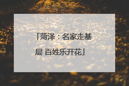 菏泽：名家走基层 百姓乐开花