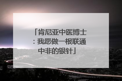 肯尼亚中医博士：我愿做一根联通中非的银针