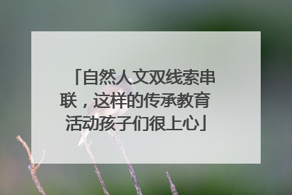 自然人文双线索串联，这样的传承教育活动孩子们很上心