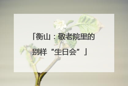 衡山：敬老院里的别样“生日会”