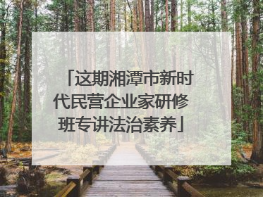 这期湘潭市新时代民营企业家研修班专讲法治素养