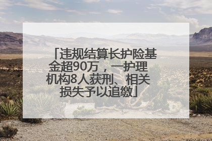 违规结算长护险基金超90万，一护理机构8人获刑、相关损失予以追缴