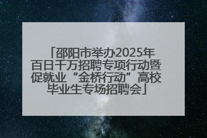 邵阳市举办2025年百日千万招聘专项行动暨促就业“金桥行动”高校毕业生专场招聘会