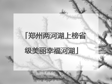 郑州两河湖上榜省级美丽幸福河湖