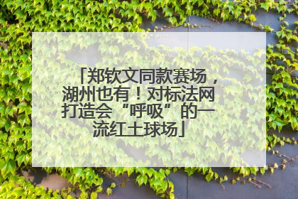 郑钦文同款赛场，湖州也有！对标法网打造会“呼吸”的一流红土球场