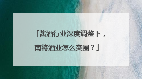酱酒行业深度调整下，南将酒业怎么突围？