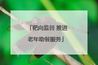 靶向监督 推进老年助餐服务