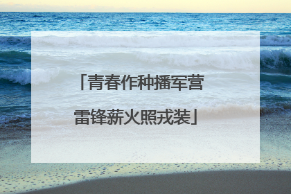 青春作种播军营 雷锋薪火照戎装