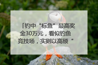 钓中“标鱼”最高奖金30万元，看似钓鱼竞技场，实则以高额“回报”作“饵”……｜今晚九点半