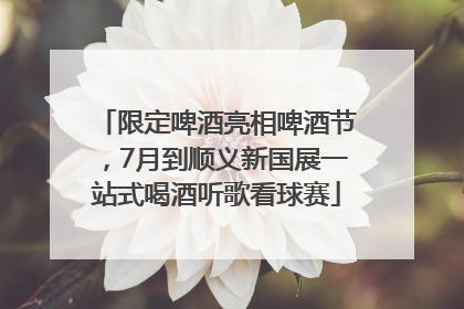 限定啤酒亮相啤酒节，7月到顺义新国展一站式喝酒听歌看球赛