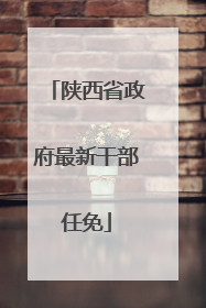 陕西省政府最新干部任免