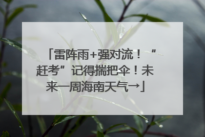雷阵雨+强对流！“赶考”记得揣把伞！未来一周海南天气→