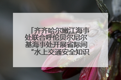 齐齐哈尔嫩江海事处联合呼伦贝尔尼尔基海事处开展省际间“水上交通安全知识进校园”活动