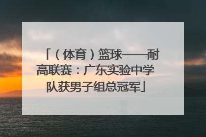 （体育）篮球——耐高联赛：广东实验中学队获男子组总冠军