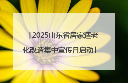 2025山东省居家适老化改造集中宣传月启动